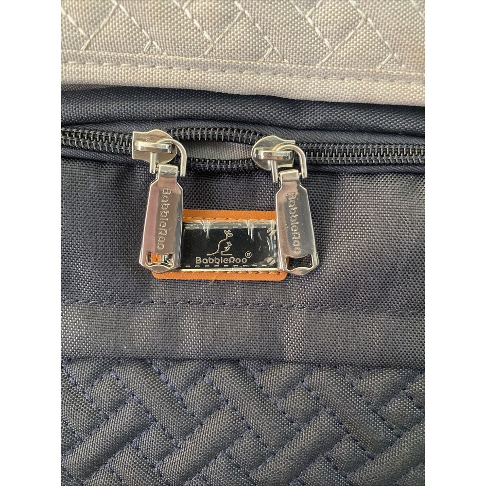 BabbleRoo Diaper Bag Backpack Grey/Blue w/Pacifier case/Changing Pad NEW - Picture 7 of 16